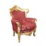 LC Barok Fauteuil Milano goud rood flower