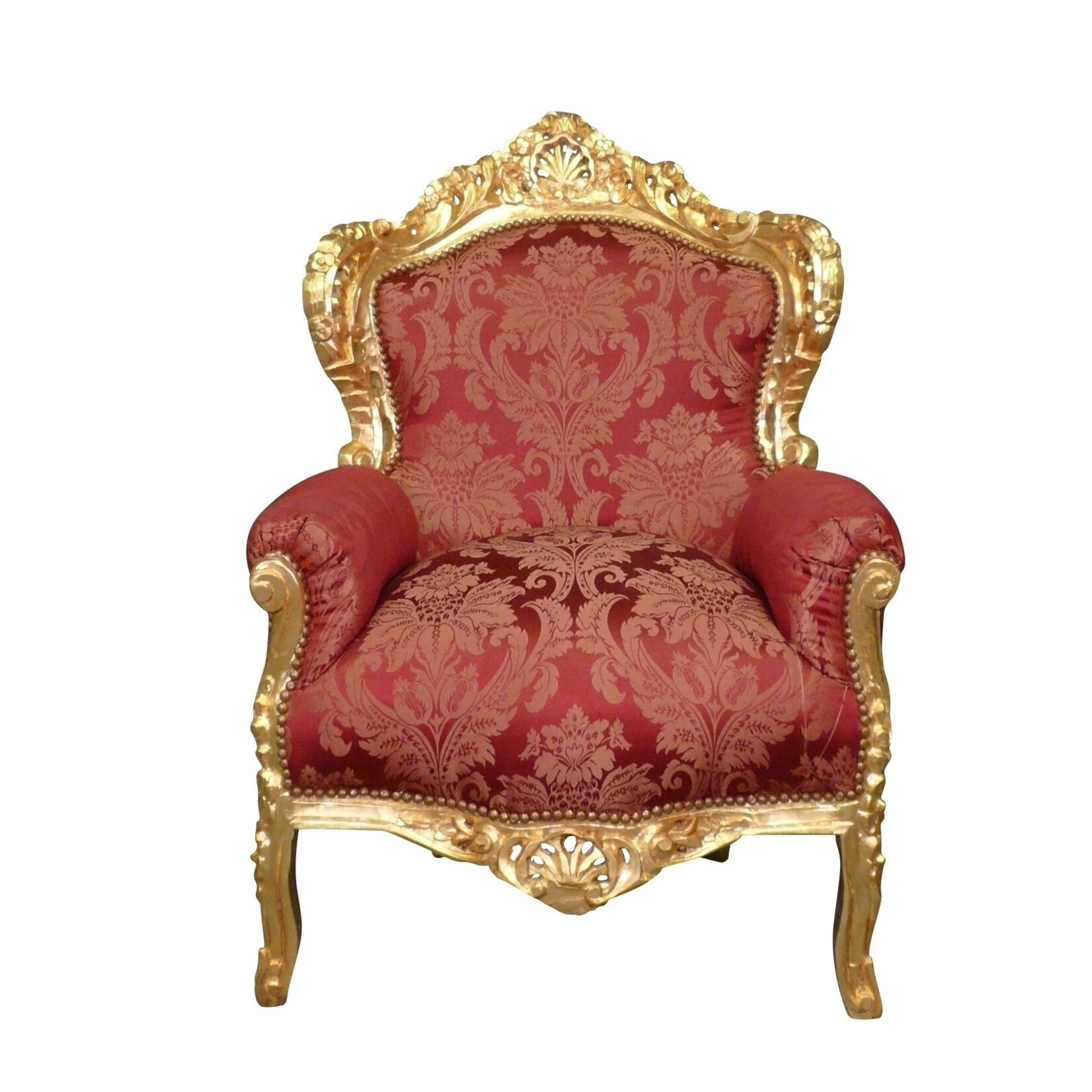 LC Baroque armchair Milano gold red flower