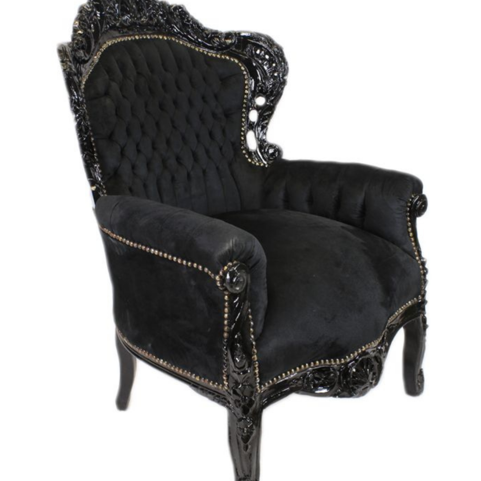 LC Barok fauteuil zwart  Milano  velvet