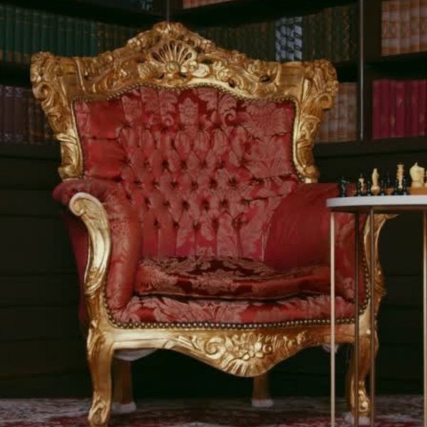 LC Baroque armchair Milano gold red flower