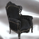 LC Fauteuil baroque noir velvet
