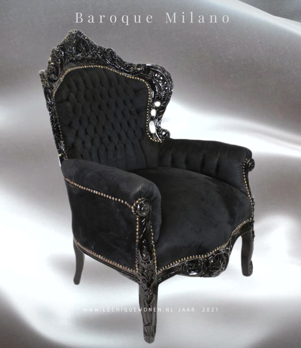 Barok fauteuil zwart - Le Chique