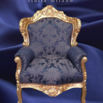 LC Baroque armchair gold blue