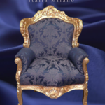 LC Fauteuil baroque doré bleu