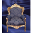 LC Baroque armchair gold blue