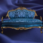 Wafaa Okka  Barok Luxe canape bleu gold