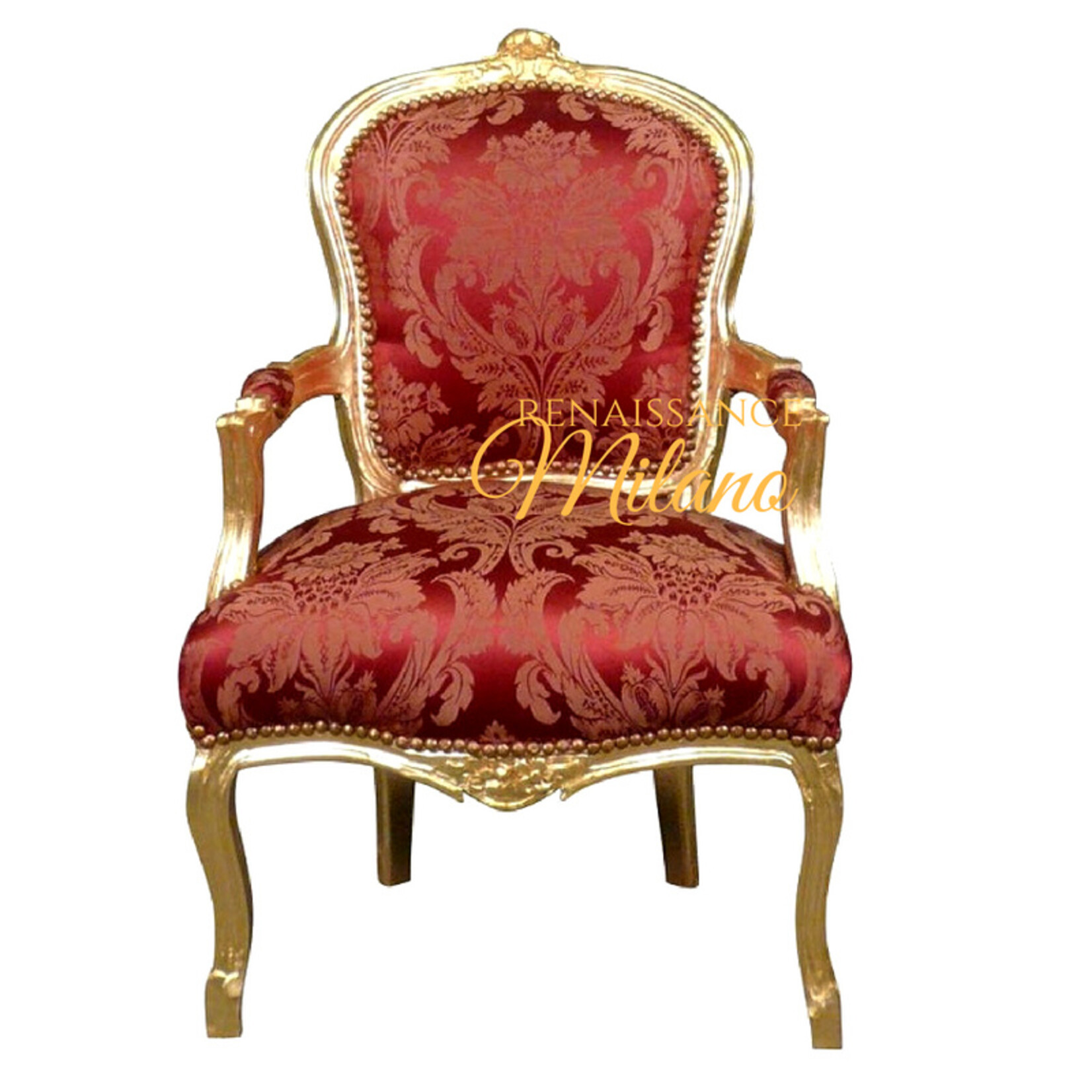 LC Chaise baroque pour femme passion or vin rouge