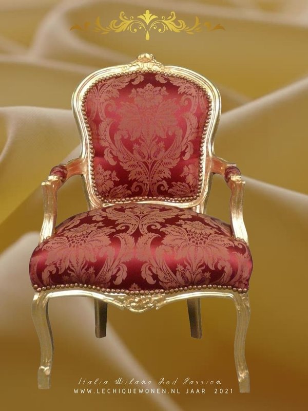 LC Baroque ladies chair passion gold wine red
