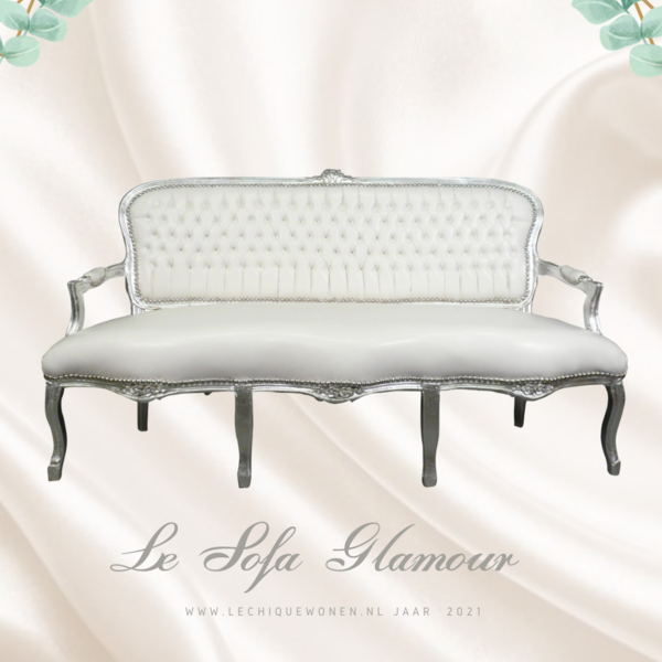 LC Canapé Baroque blanc glamour white zilver