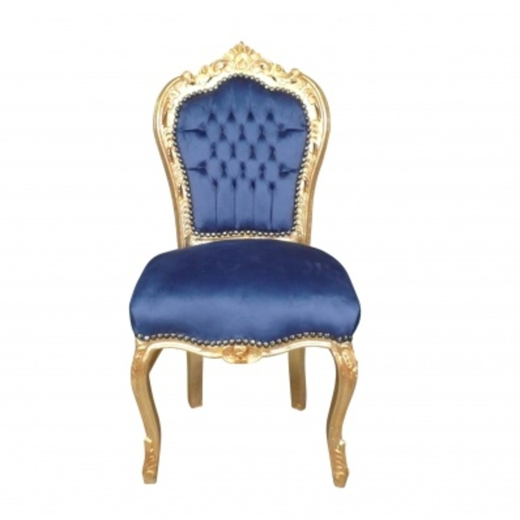 LC Baroque dining room chair Gold blue Jade