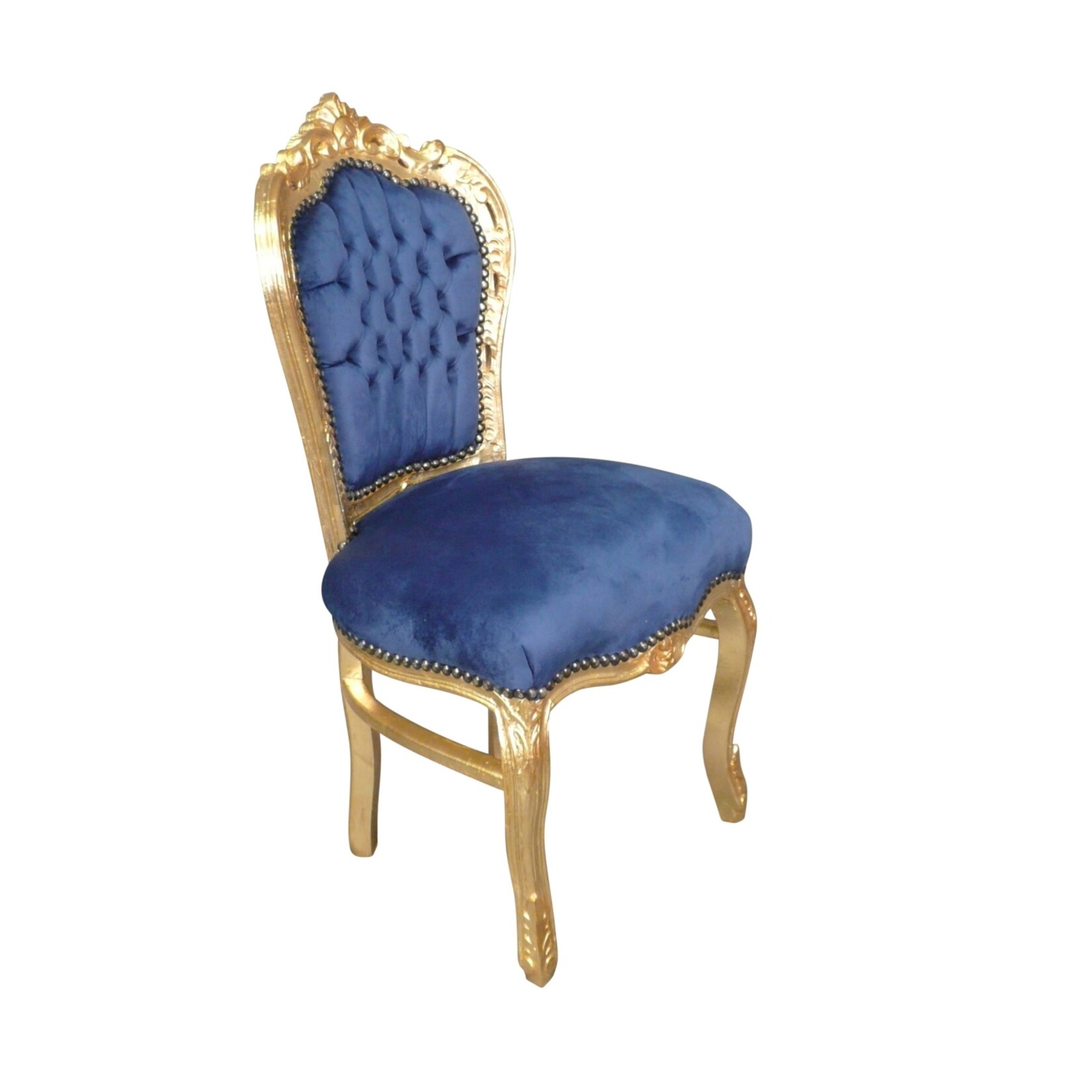 LC Baroque dining room chair Gold blue Jade