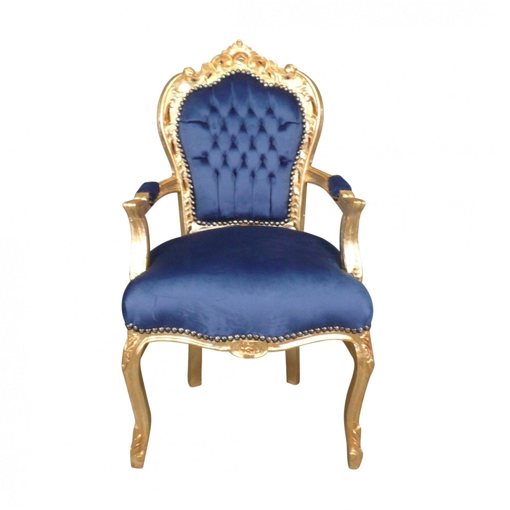 LC Eetkamer fauteuil barok goud blauw jade