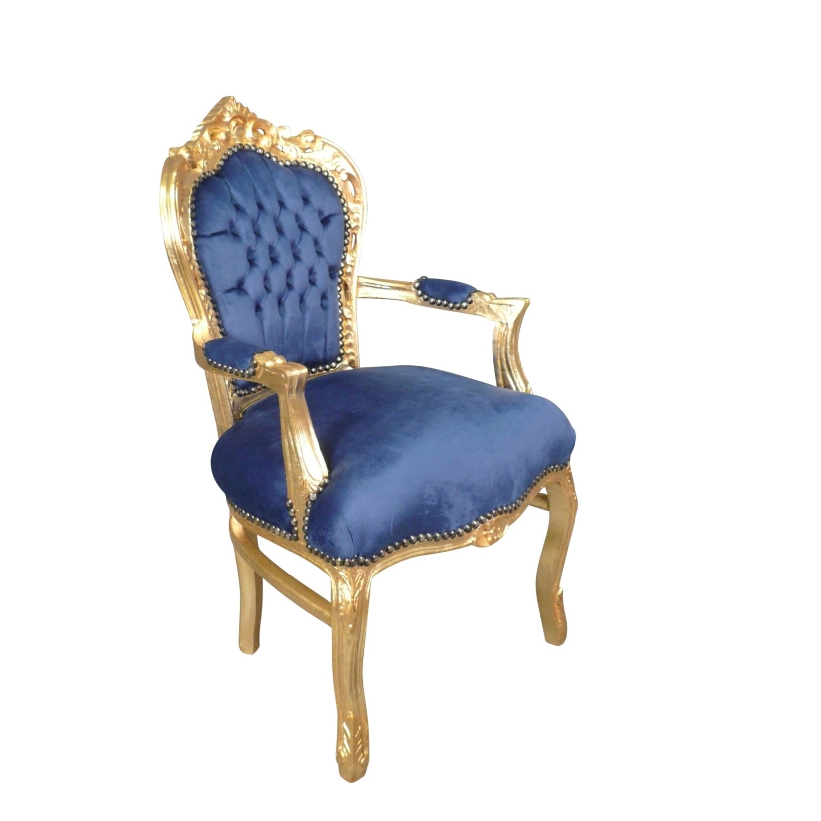 LC Eetkamer fauteuil barok goud blauw jade