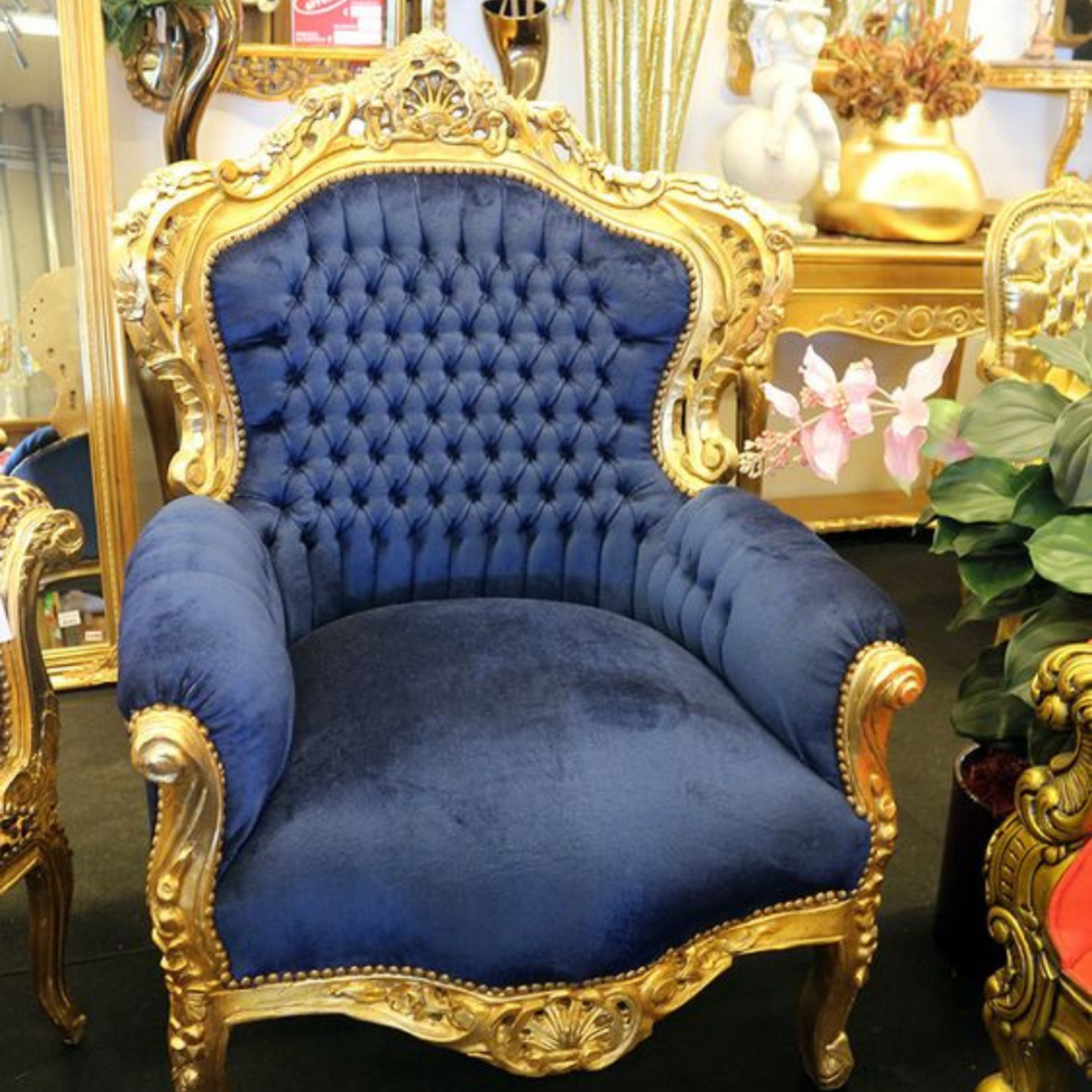 LC Fauteuil baroque noir velvet