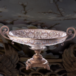 Decotrends  Porcelain bronze bowl with flower motif