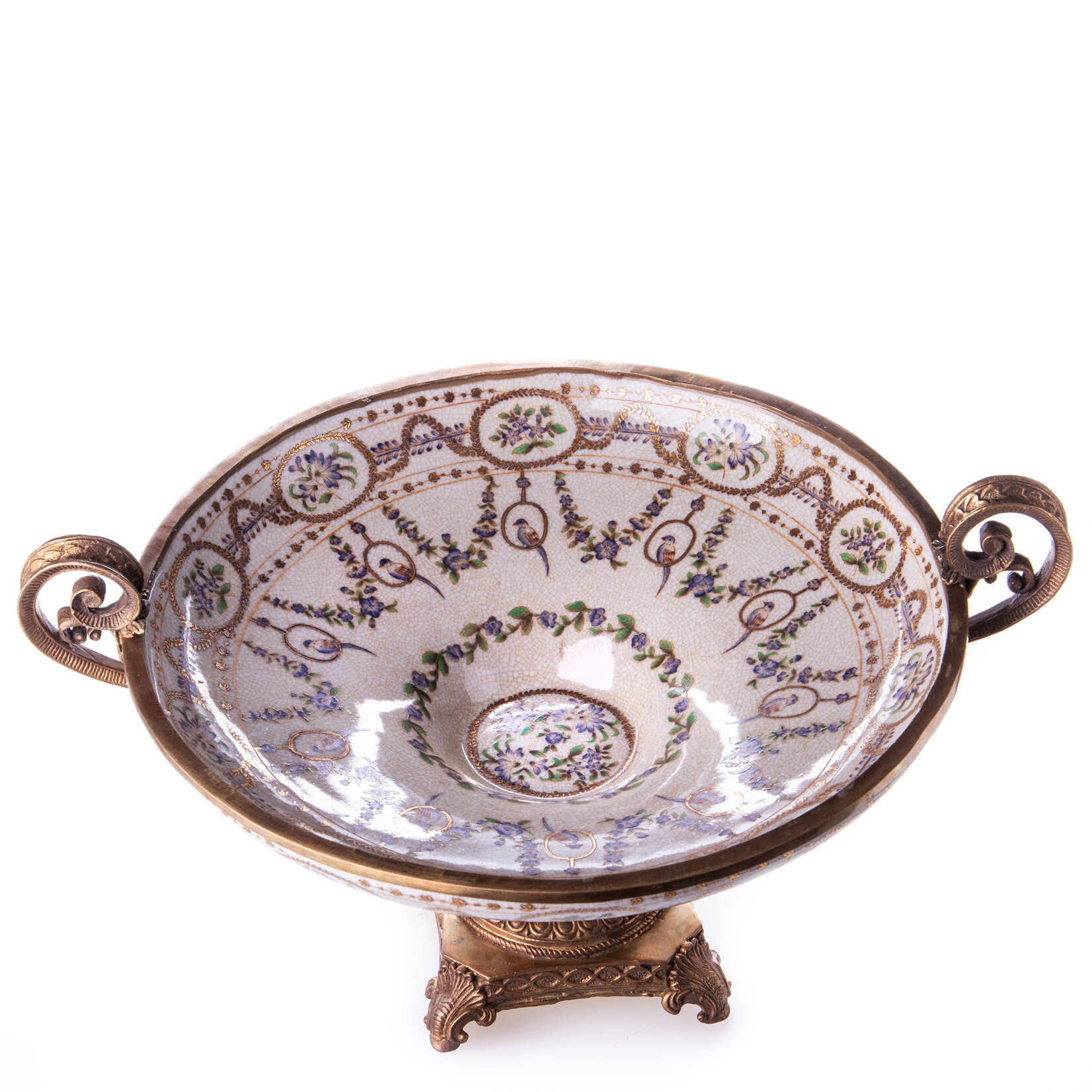 Decotrends  Porcelain bronze bowl with flower motif