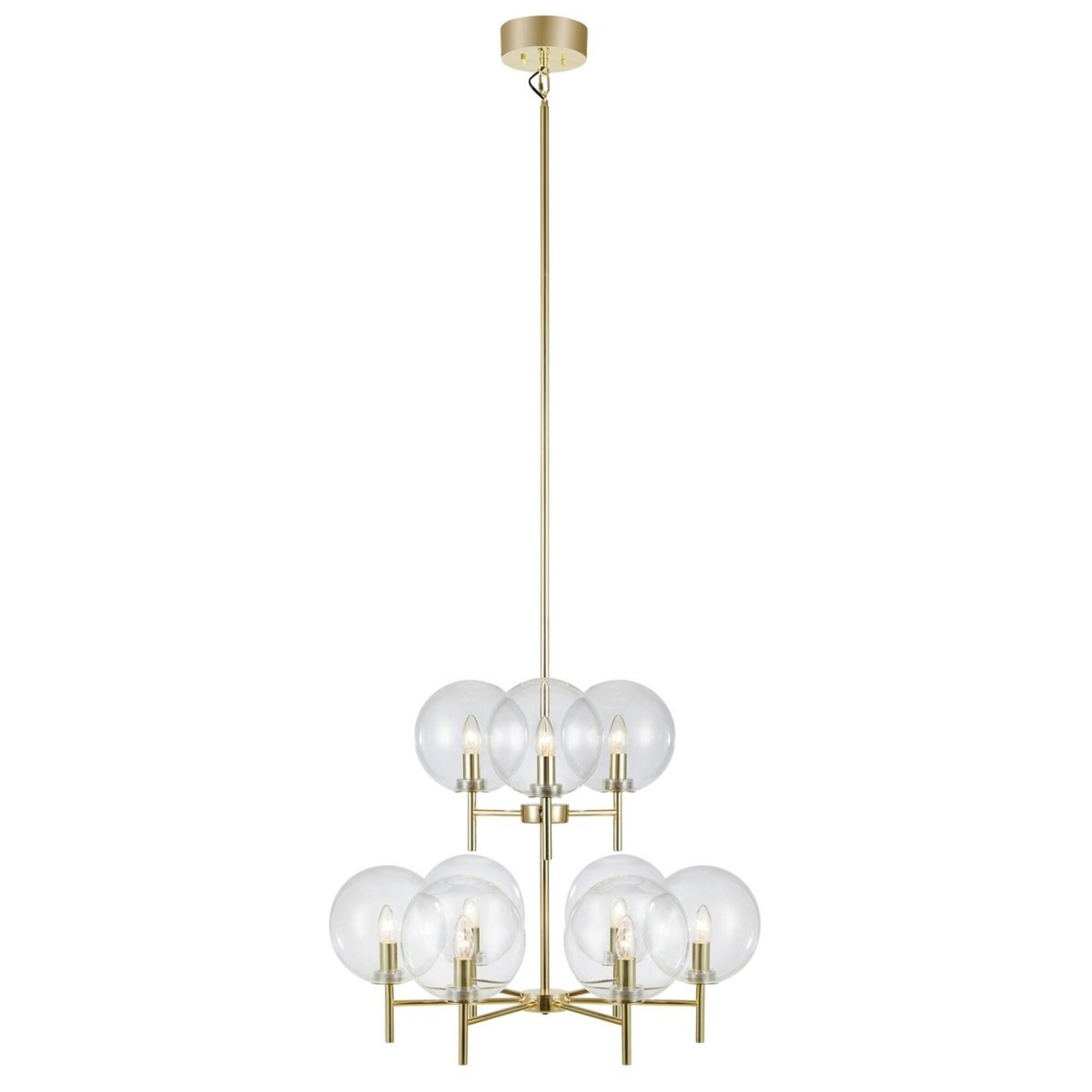 Markslojd CROWN hanging lamp 9L brass / clear