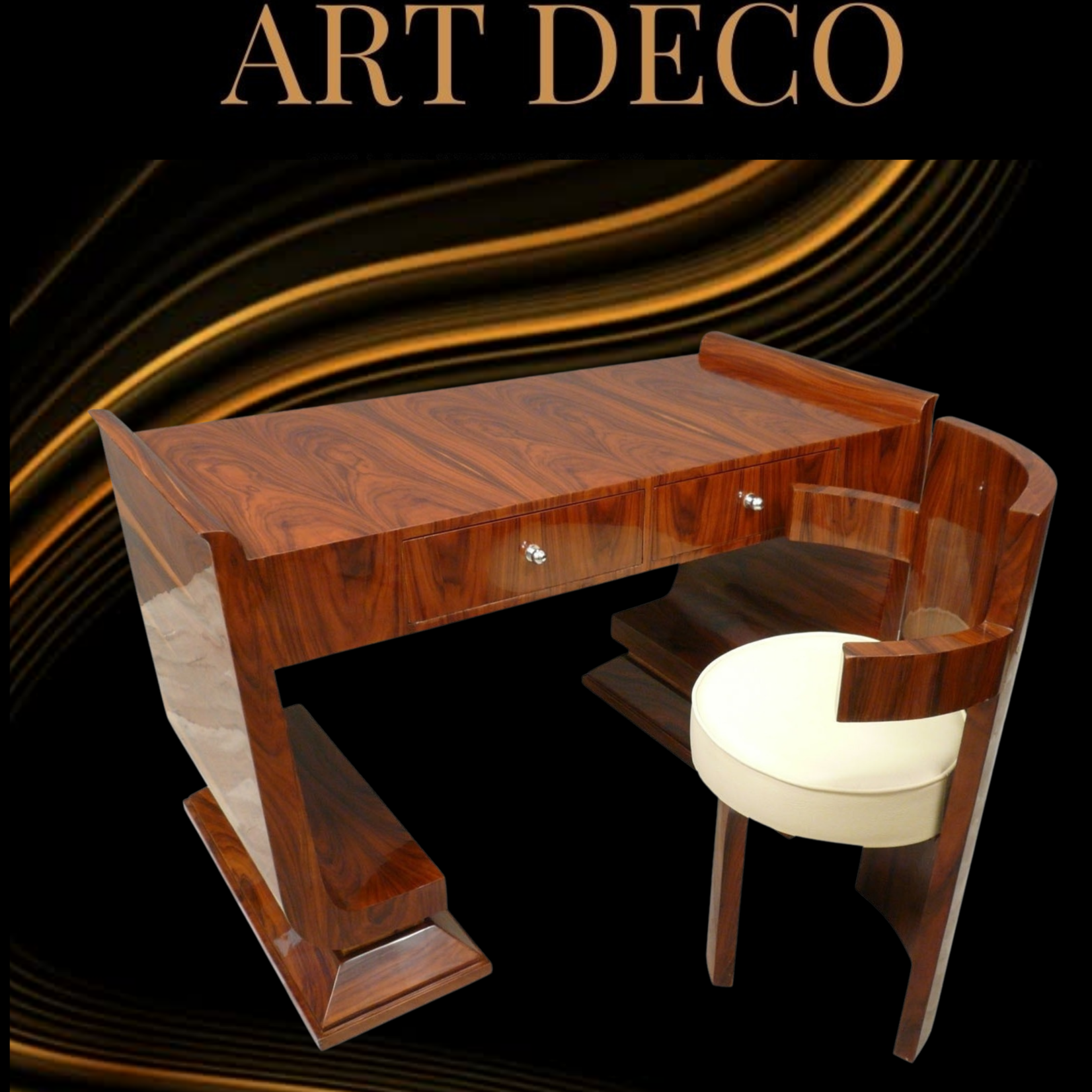 Art deco desk rosewood GS
