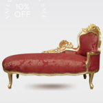 LC Baroque chaise longue red and gold