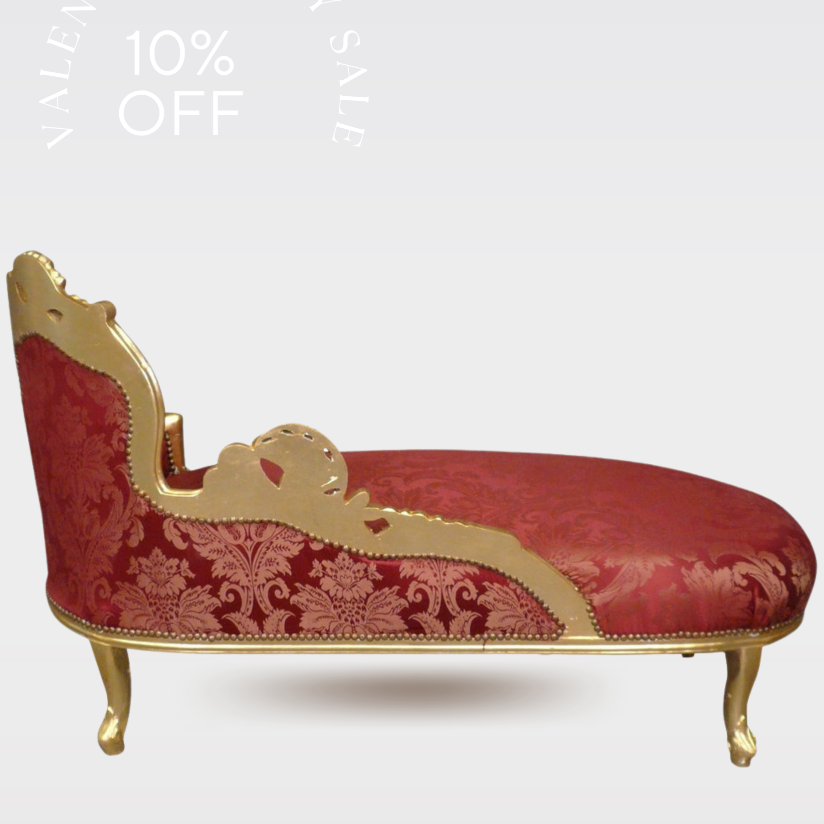 LC Baroque chaise longue red and gold