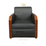 LC Zwarte Art Deco palissander fauteuil