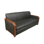 LC Black art deco rosewood sofa