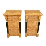 LC Pair of Empire bedside tables in Elm Magnifying Glass REDUCED IN PRICE