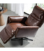 Swivel double recliner upholstered in leather