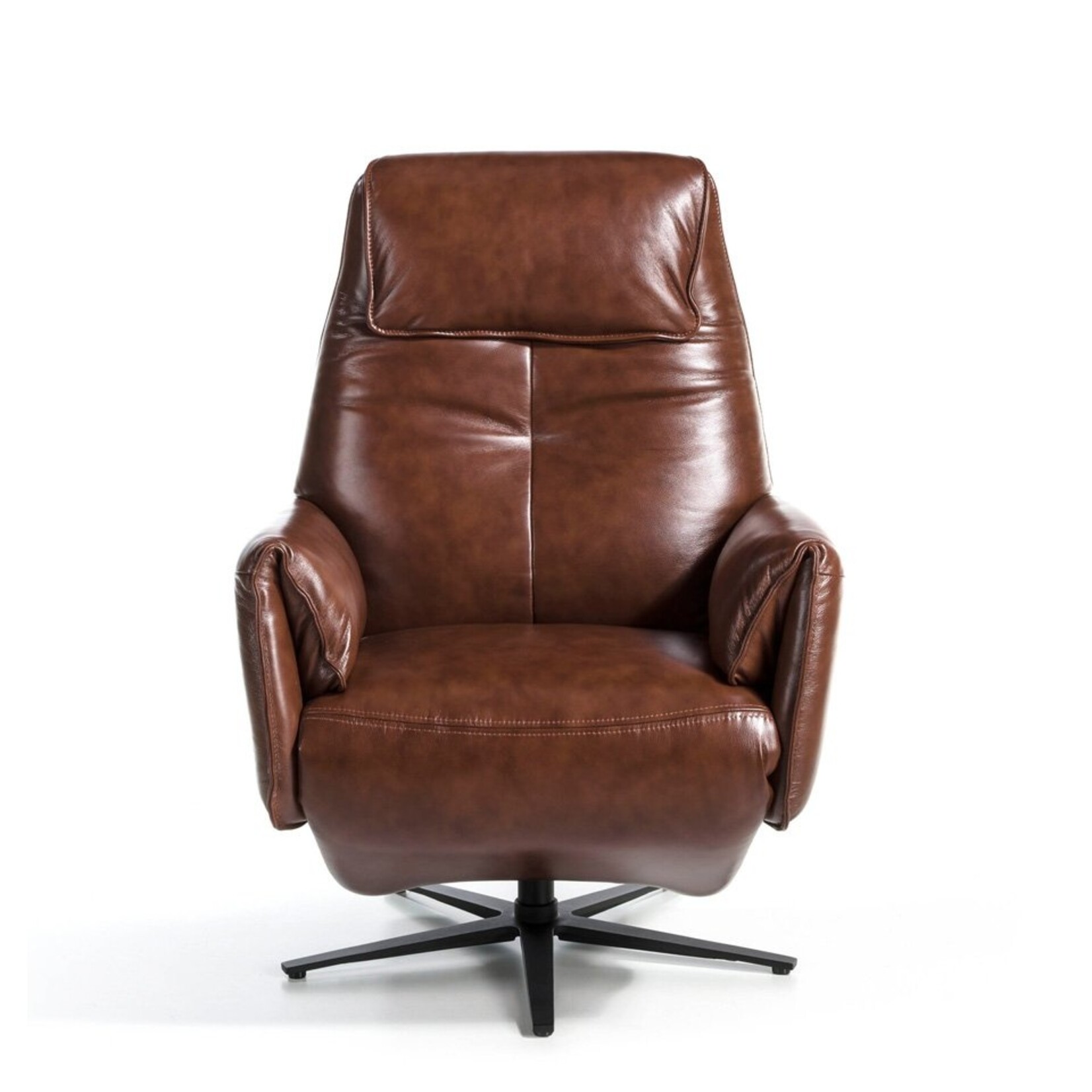 Draaibare dubbele relaxfauteuil bekleed met leer