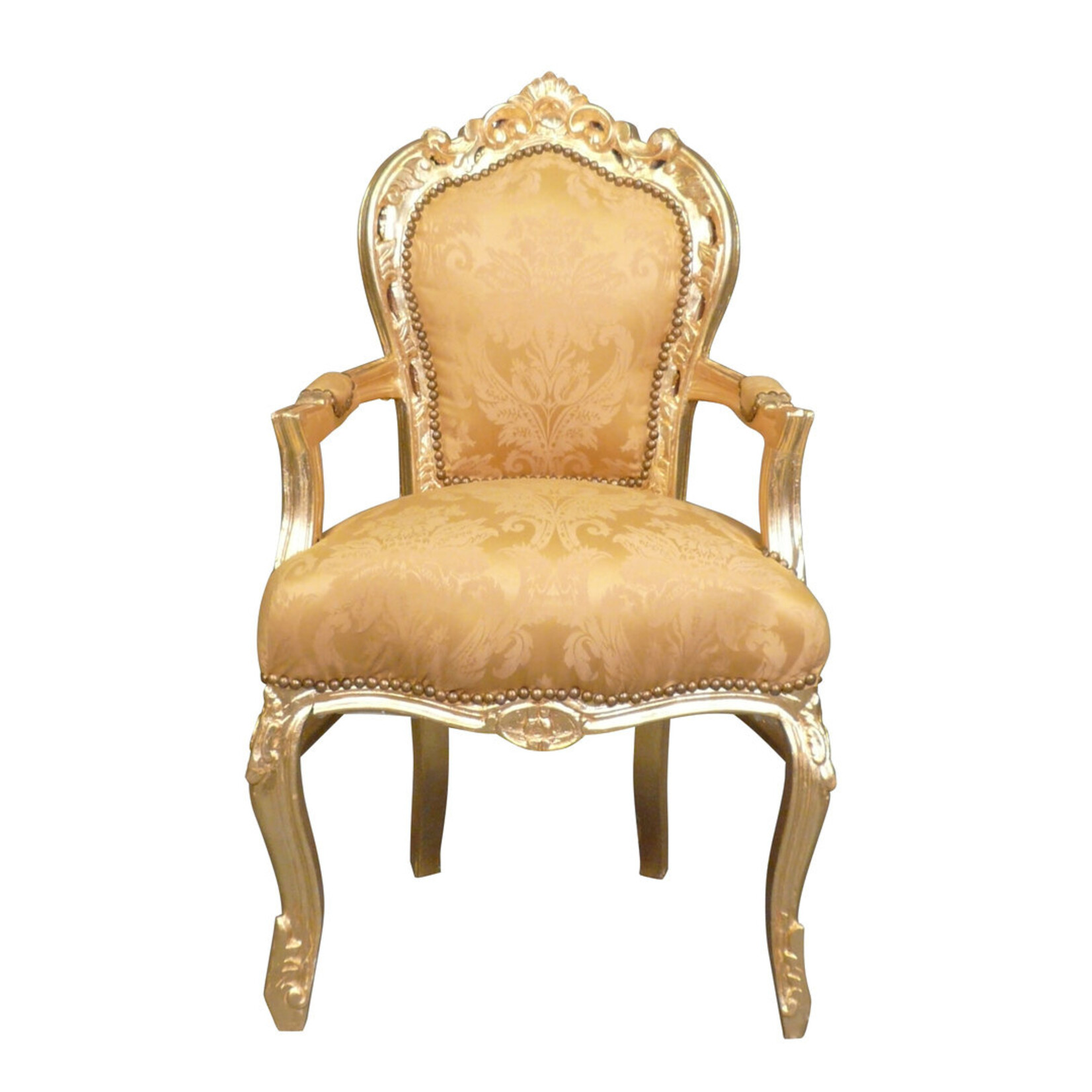Royal Decoration   Baroque armchair Milano gold flower -