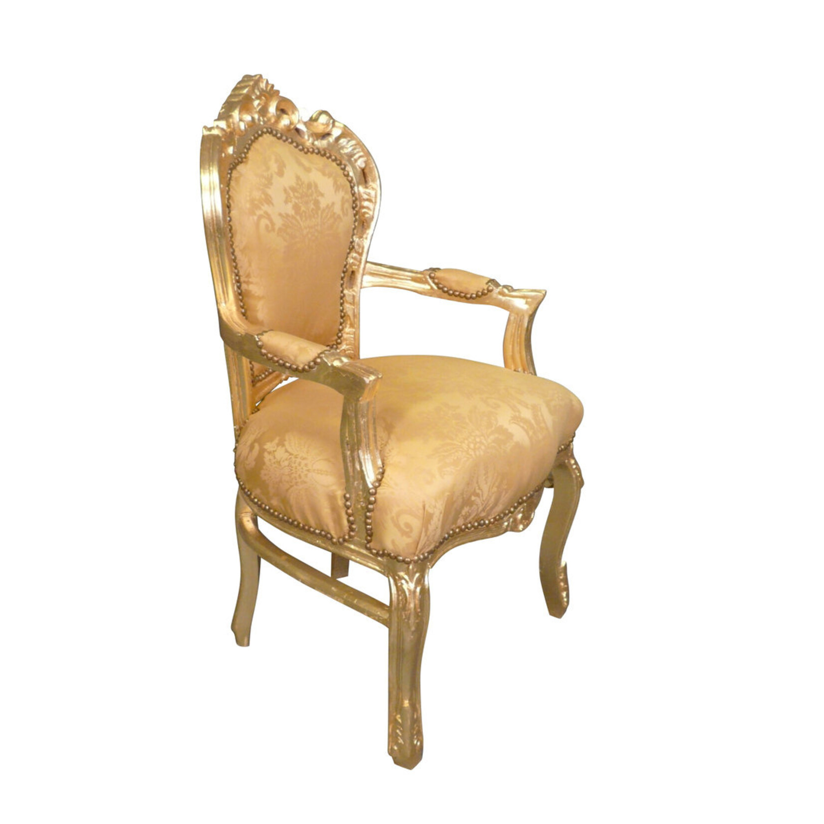 Royal Decoration   Baroque armchair Milano gold flower -