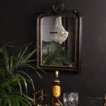 Dutch & Style Wandspiegel  zwart hout h. 102 cm