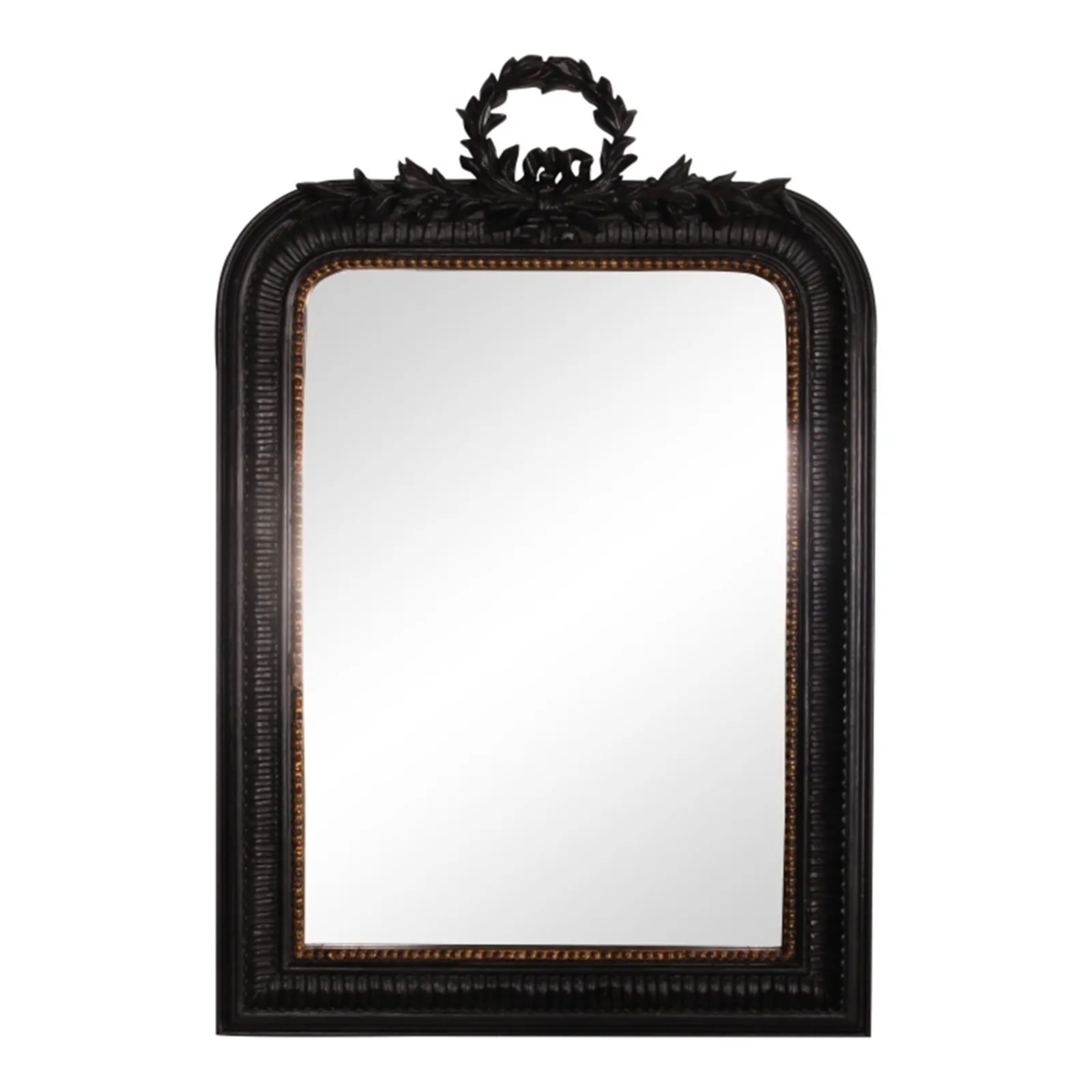 Dutch & Style Miroir mural en bois noir h. 102cm