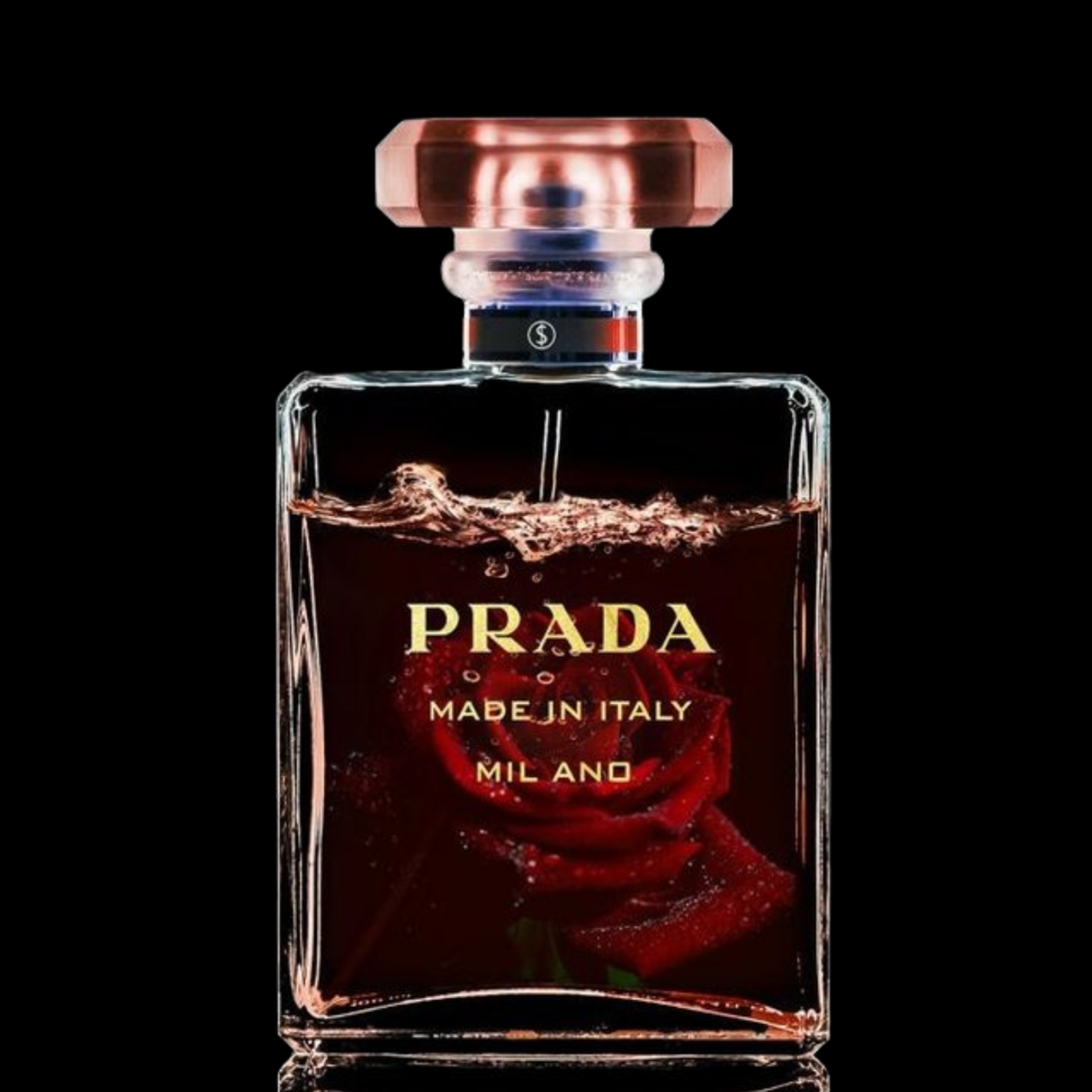 Ter Halle  Glass painting with gold foil  - Prada