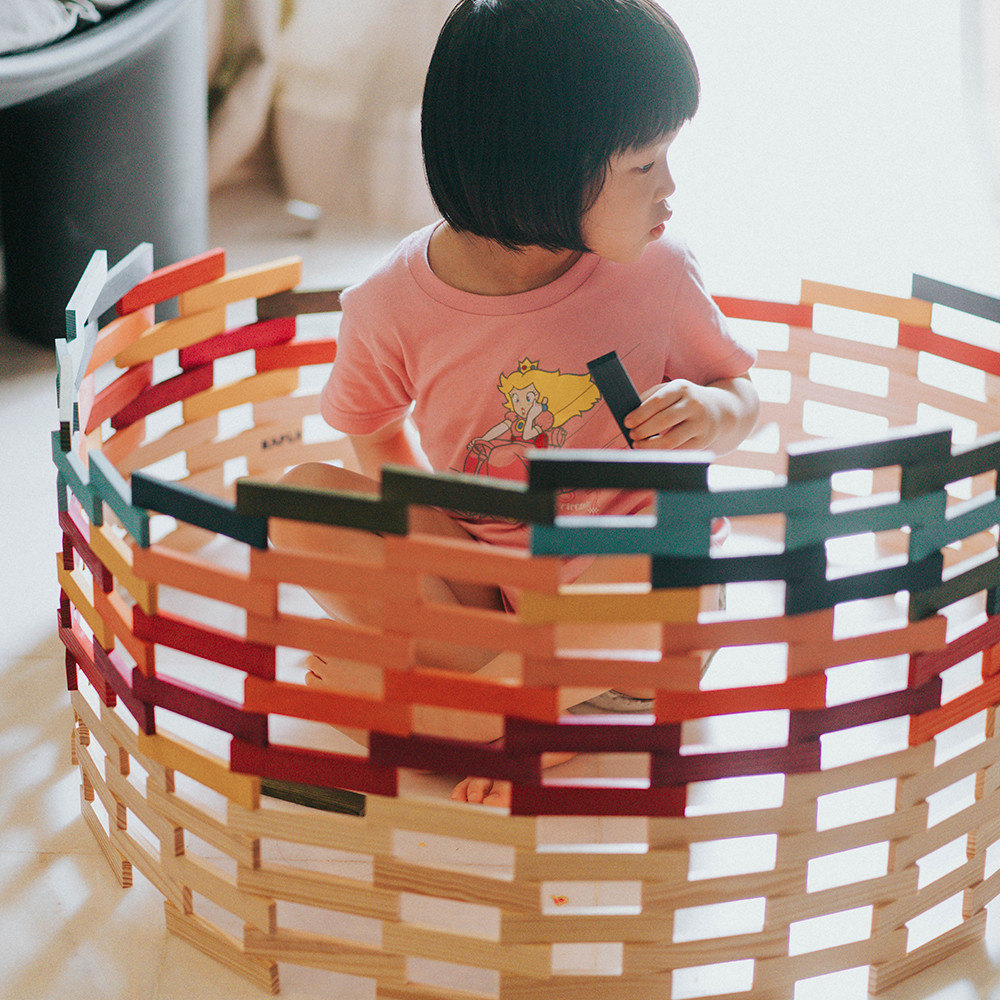 Kapla Kapla 100 stapelplankjes gekleurd Kapla Kapla 100 stapelplankjes gekleurd