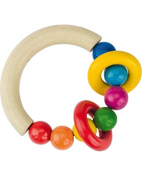 Goki Grijpspeeltje regenboog met kralen en 2 ringen Goki Grijpspeeltje regenboog met kralen en 2 ringen