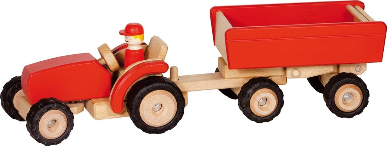 Materialisme Geweldig elk Tractor met aanhanger rood - BlijeGup - Milieubewust en betrokken - Blijegup