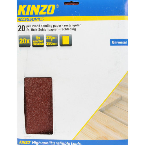 Kinzo Universeel schuurpapier, set 20 stuks Kinzo Universeel schuurpapier, set 20 stuks