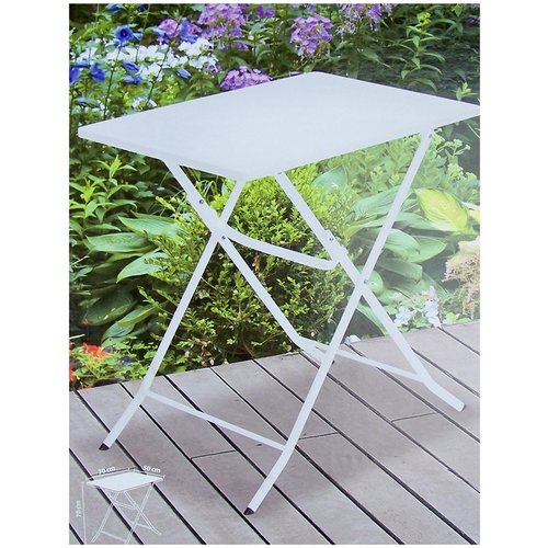 Ambiance Bistrotafel vouwbaar metaal wit 70x50cm Ambiance Bistrotafel vouwbaar metaal wit 70x50cm