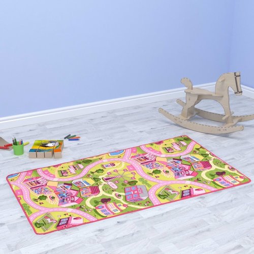 vidaXL Speelmat 100x165 cm lussenpool zoet dorpspatroon vidaXL Speelmat 100x165 cm lussenpool zoet dorpspatroon
