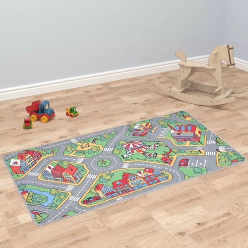 vidaXL Speeltapijt 133x190 cm lussenpool stadswegenpatroon vidaXL Speeltapijt 133x190 cm lussenpool stadswegenpatroon