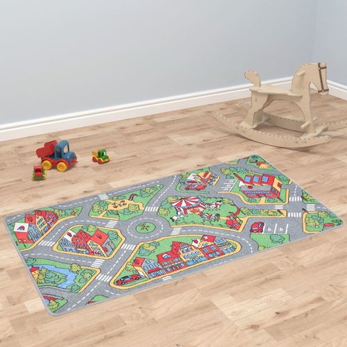 vidaXL Speeltapijt 120x160 cm lussenpool stadswegenpatroon vidaXL Speeltapijt 120x160 cm lussenpool stadswegenpatroon