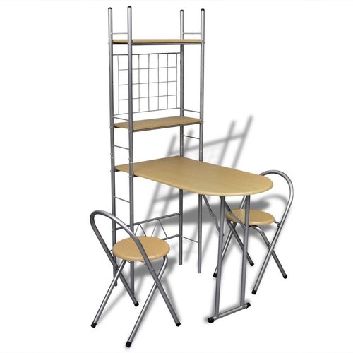 vidaXL Ontbijttafelset met twee stoelen (inklapbaar) vidaXL Ontbijttafelset met twee stoelen (inklapbaar)
