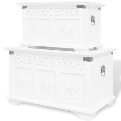 vidaXL Opbergkisten set wit 2 st vidaXL Opbergkisten set wit 2 st
