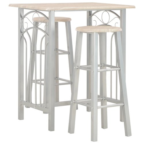 vidaXL 3-delige Barset hout en staal vidaXL 3-delige Barset hout en staal