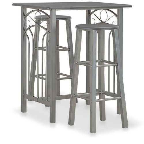 vidaXL 3-delige Barset hout en staal antraciet vidaXL 3-delige Barset hout en staal antraciet