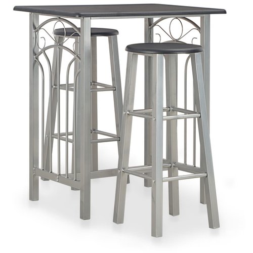 vidaXL 3-delige Barset hout en staal zwart vidaXL 3-delige Barset hout en staal zwart