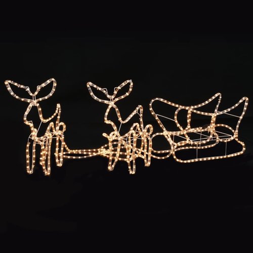 vidaXL Kerstverlichting 2 rendieren en slee 300x24x47 cm vidaXL Kerstverlichting 2 rendieren en slee 300x24x47 cm