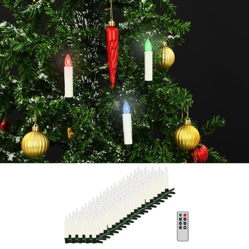 vidaXL LED-kaarsen kerst draadloos met afstandsbediening 100 st RGB vidaXL LED-kaarsen kerst draadloos met afstandsbediening 100 st RGB