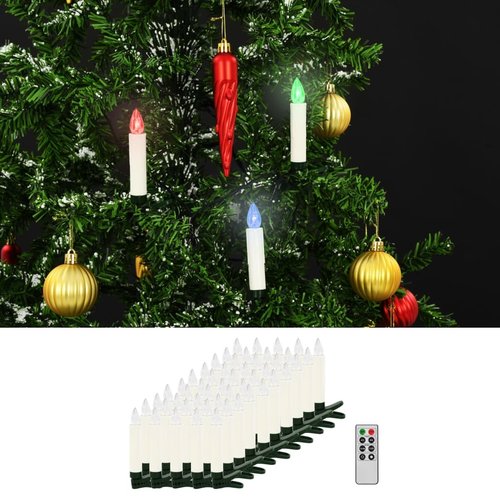 vidaXL LED-kaarsen kerst draadloos met afstandsbediening 50 st RGB vidaXL LED-kaarsen kerst draadloos met afstandsbediening 50 st RGB